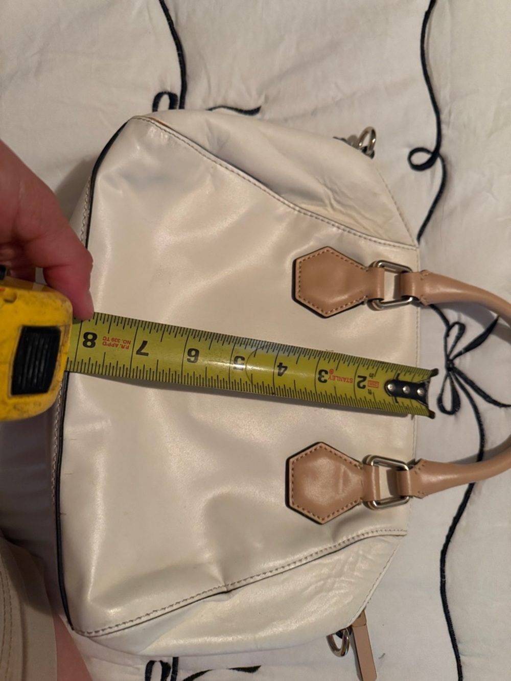kate spade Cream Leather Satchel with Tan Handles and Gold Hardware - Picture 8 of 8
